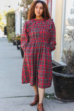 Load image into Gallery viewer, All I Want Hunter Red Plaid Check Woven Pocketed Dress
