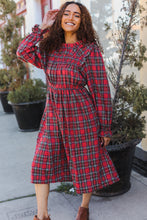 Load image into Gallery viewer, All I Want Hunter Red Plaid Check Woven Pocketed Dress
