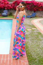 Load image into Gallery viewer, Summer Vibes Multicolor Abstract Floral Sleeveless Wide Leg Jumpsuit
