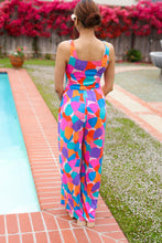 Load image into Gallery viewer, Summer Vibes Multicolor Abstract Floral Sleeveless Wide Leg Jumpsuit
