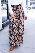 Load image into Gallery viewer, Fall Vibes Black Paisley Print Smocked Waist Palazzo Pants
