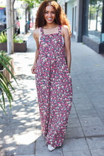 Load image into Gallery viewer, Stand Out Navy Floral Print Baggy Overall Jumpsuit
