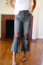 Load image into Gallery viewer, Cut Loose Ash Black High Rise Washed Distressed Cropped Pants
