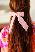 Load image into Gallery viewer, Soft Pink Velvet Barrette Clip Bow
