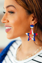 Load image into Gallery viewer, Americana Holiday Star Dangle Earrings
