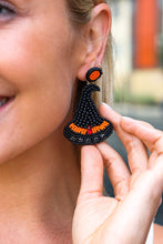 Load image into Gallery viewer, Witch Hat Beaded Halloween Earings
