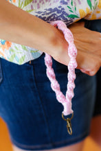 Load image into Gallery viewer, Baby Pink Hand Woven Braid Wristlet Keychain
