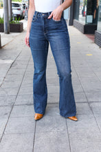 Load image into Gallery viewer, Judy Blue Dark Wash High Rise Flare Back Pocket Detail Jeans
