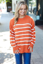 Load image into Gallery viewer, Stand Out Rust Striped Oversized Knit Sweater
