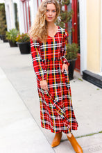 Load image into Gallery viewer, Adorable In Red Plaid Ruffle Detail Fit &amp; Flare Midi Dress
