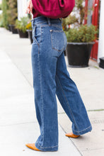 Load image into Gallery viewer, Judy Blue High Rise Double Button Crisscross Detail Wide Leg Jeans
