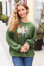 Load image into Gallery viewer, Be Merry Forest Green Nutcracker Sequin Hacci Top
