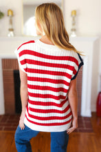 Load image into Gallery viewer, Stars &amp; Stripes Americana V Neck Dolman Sweater Top
