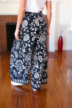 Load image into Gallery viewer, You Got This Navy Paisley Floral Smocked Waist Palazzo Pants
