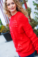 Load image into Gallery viewer, More The Merrier Red Pearl Christmas Tree Jacquard Sweater
