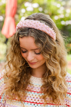 Load image into Gallery viewer, Pink Satin Daisy Rhinestone Headband
