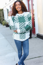 Load image into Gallery viewer, Under The Christmas Tree Green Plaid Soft Brushed Hairy Sweater
