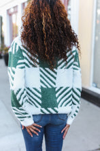 Load image into Gallery viewer, Under The Christmas Tree Green Plaid Soft Brushed Hairy Sweater
