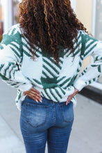 Load image into Gallery viewer, Under The Christmas Tree Green Plaid Soft Brushed Hairy Sweater
