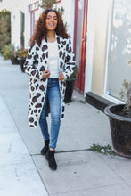 Load image into Gallery viewer, Boldly You Cream Fury Knit Animal Print Open Duster Cardigan
