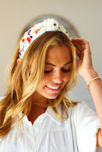 Load image into Gallery viewer, Red White &amp; Blue Gem Cowboy Embellished Top Knot Headband
