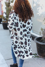 Load image into Gallery viewer, Boldly You Cream Fury Knit Animal Print Open Duster Cardigan
