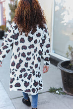 Load image into Gallery viewer, Boldly You Cream Fury Knit Animal Print Open Duster Cardigan
