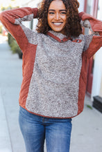 Load image into Gallery viewer, Beautiful You Brown Sherpa Quilted Snap Button Pullover
