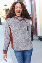 Load image into Gallery viewer, Beautiful You Brown Sherpa Quilted Snap Button Pullover
