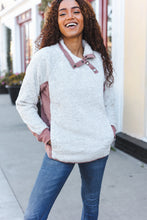 Load image into Gallery viewer, Beautiful You Ivory Sherpa Quilted Snap Button Pullover
