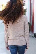 Load image into Gallery viewer, You Got This Marbled Taupe Rib Button Collared Sweater Pullover
