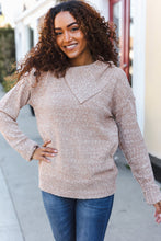 Load image into Gallery viewer, You Got This Marbled Taupe Rib Button Collared Sweater Pullover
