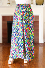 Load image into Gallery viewer, Stand Out Navy &amp; Green Abstract Print Smocked Waist Palazzo Pants
