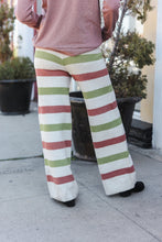 Load image into Gallery viewer, Holiday Vibes Rose &amp; Green Fleece Plaid Drawstring Jogger
