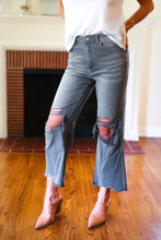 Load image into Gallery viewer, Cut Loose Ash Black High Rise Washed Distressed Cropped Pants
