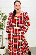 Load image into Gallery viewer, Adorable In Red Plaid Ruffle Detail Fit &amp; Flare Midi Dress
