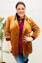 Load image into Gallery viewer, Holiday Stunner Rust Velvet Lapel Blazer
