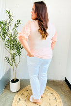 Load image into Gallery viewer, Pretty In Peach French Terry Lace Sleeve Top
