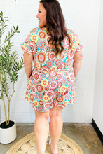 Load image into Gallery viewer, Feeling Bold Multicolor Mandala Print Surplice Tie Waist Romper
