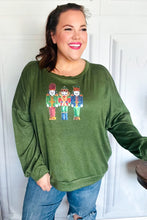 Load image into Gallery viewer, Be Merry Forest Green Nutcracker Sequin Hacci Top
