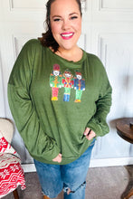 Load image into Gallery viewer, Be Merry Forest Green Nutcracker Sequin Hacci Top
