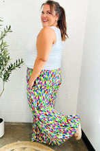 Load image into Gallery viewer, Stand Out Navy &amp; Green Abstract Print Smocked Waist Palazzo Pants
