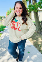 Load image into Gallery viewer, Pumpkin Spice Metallic Yarn Embroidered Oversized Sweater
