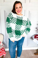 Load image into Gallery viewer, Under The Christmas Tree Green Plaid Soft Brushed Hairy Sweater
