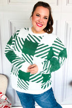 Load image into Gallery viewer, Under The Christmas Tree Green Plaid Soft Brushed Hairy Sweater
