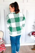 Load image into Gallery viewer, Under The Christmas Tree Green Plaid Soft Brushed Hairy Sweater
