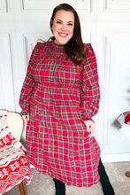 Load image into Gallery viewer, All I Want Hunter Red Plaid Check Woven Pocketed Dress
