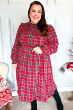 Load image into Gallery viewer, All I Want Hunter Red Plaid Check Woven Pocketed Dress
