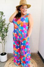 Load image into Gallery viewer, Summer Vibes Multicolor Abstract Floral Sleeveless Wide Leg Jumpsuit
