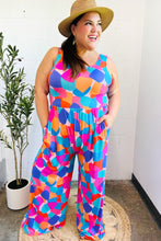 Load image into Gallery viewer, Summer Vibes Multicolor Abstract Floral Sleeveless Wide Leg Jumpsuit
